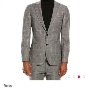 NWT Mens Reiss Wool Hall Blazer Notch Textured Print Grey Size 40